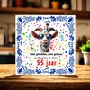 foto 2 Verjaardagstegeltje 55 jaar met orginele tekst en afbeelding geit