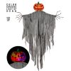 Vogelverschrikker licht en geluid decoratie halloween met pompoen 152 cm