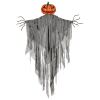 foto 2 Vogelverschrikker licht en geluid decoratie halloween met pompoen 152 cm