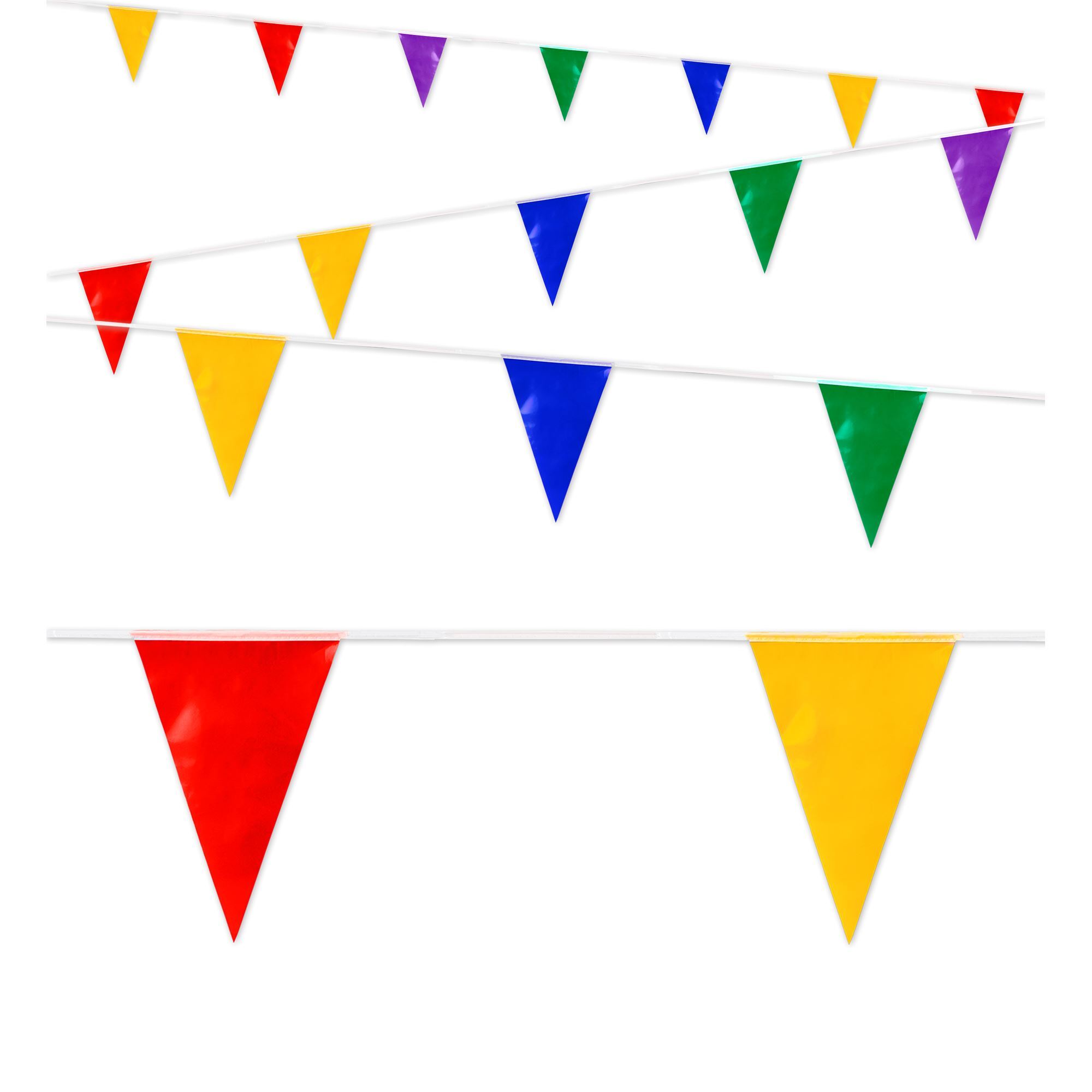 Vrolijke kleurrijke vlaggenlijn 10 meter met allerlei kleuren