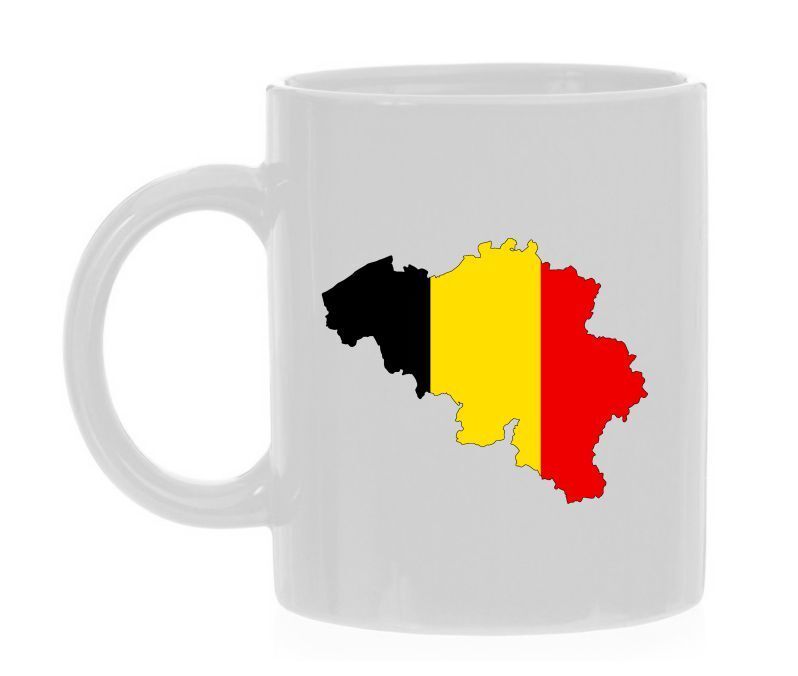 Belgie kaart en kleuren van de vlag koffiemok
