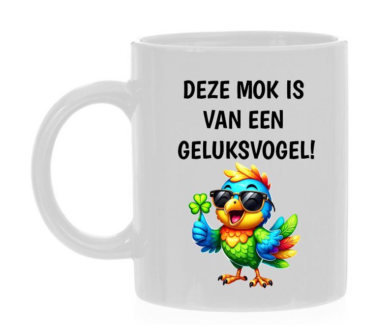 deze mok is van een geluksvogel koffiemok