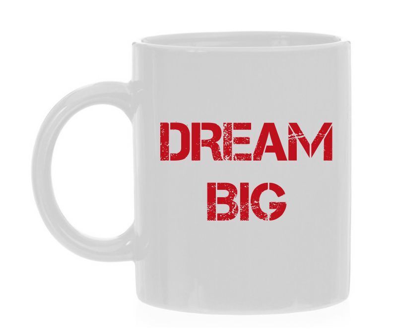 dream big koffiemok vintage look