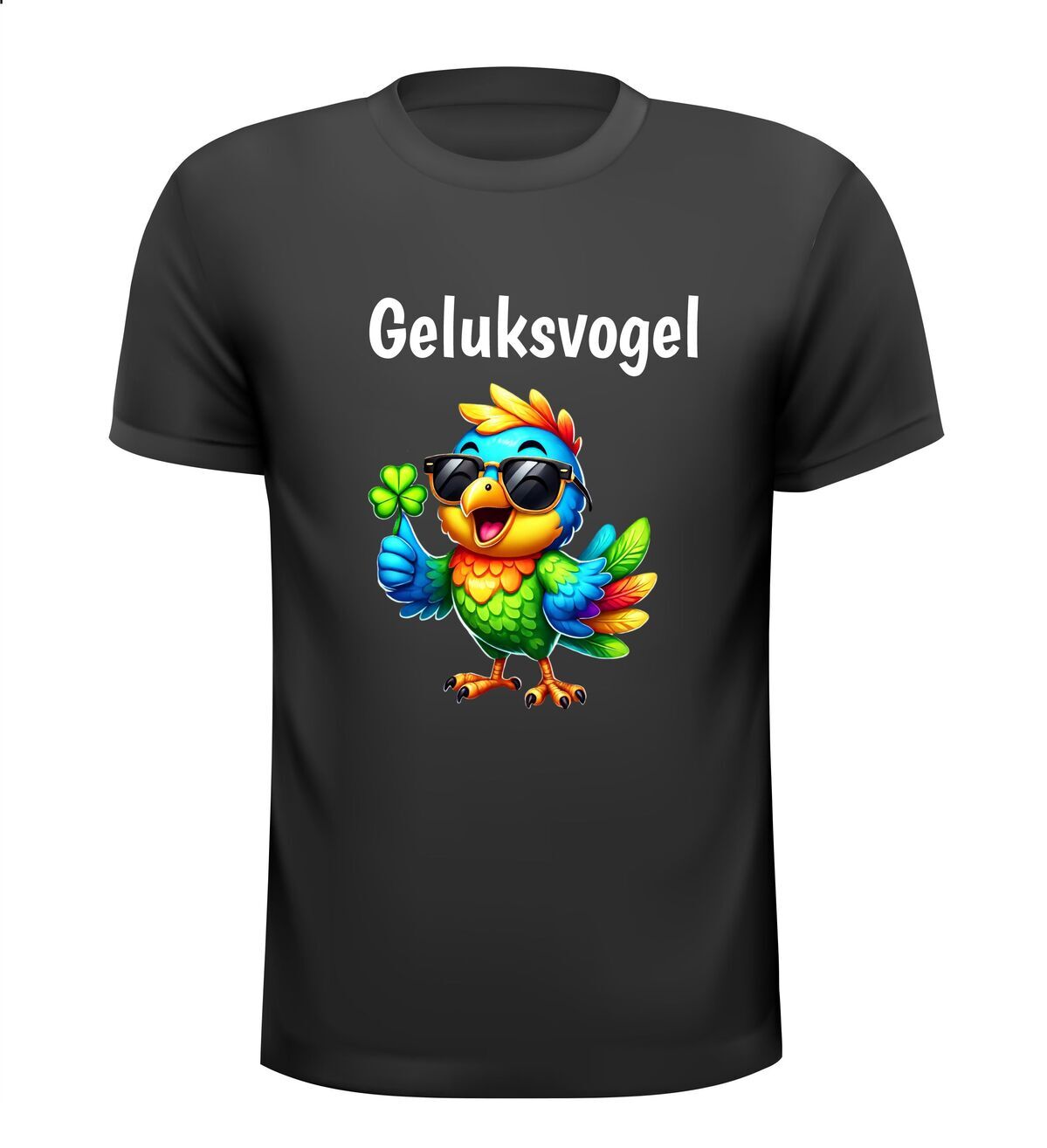 Geluksvogel T-shirt grappig cartoon leuk