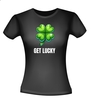 foto 2 get lucky T-shirt word gelukkig klavertje vier