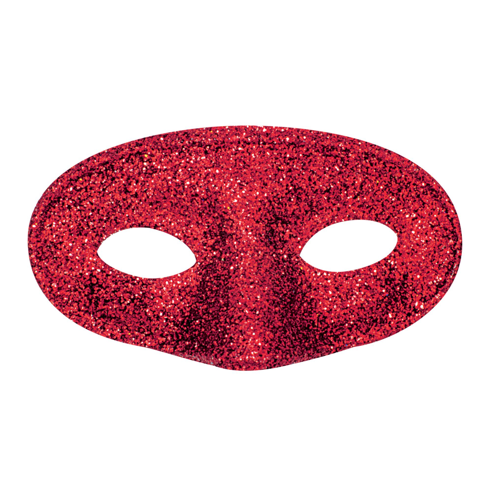 Glitter rood oogmasker voor een bling bling party