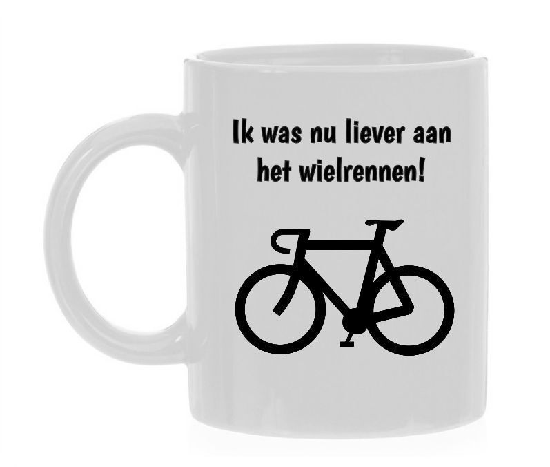 Grappig koffiemok voor liefhebbers van wielrennen