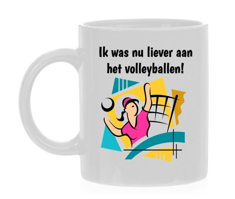 grappig koffiemok voor volleybal liefhebbers