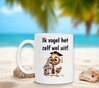 foto 3 Grappige koffiemok met de uitspraak ik vogel het zelf wel uit!