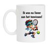 foto 1 Grappige koffiemok over tennis tennissen