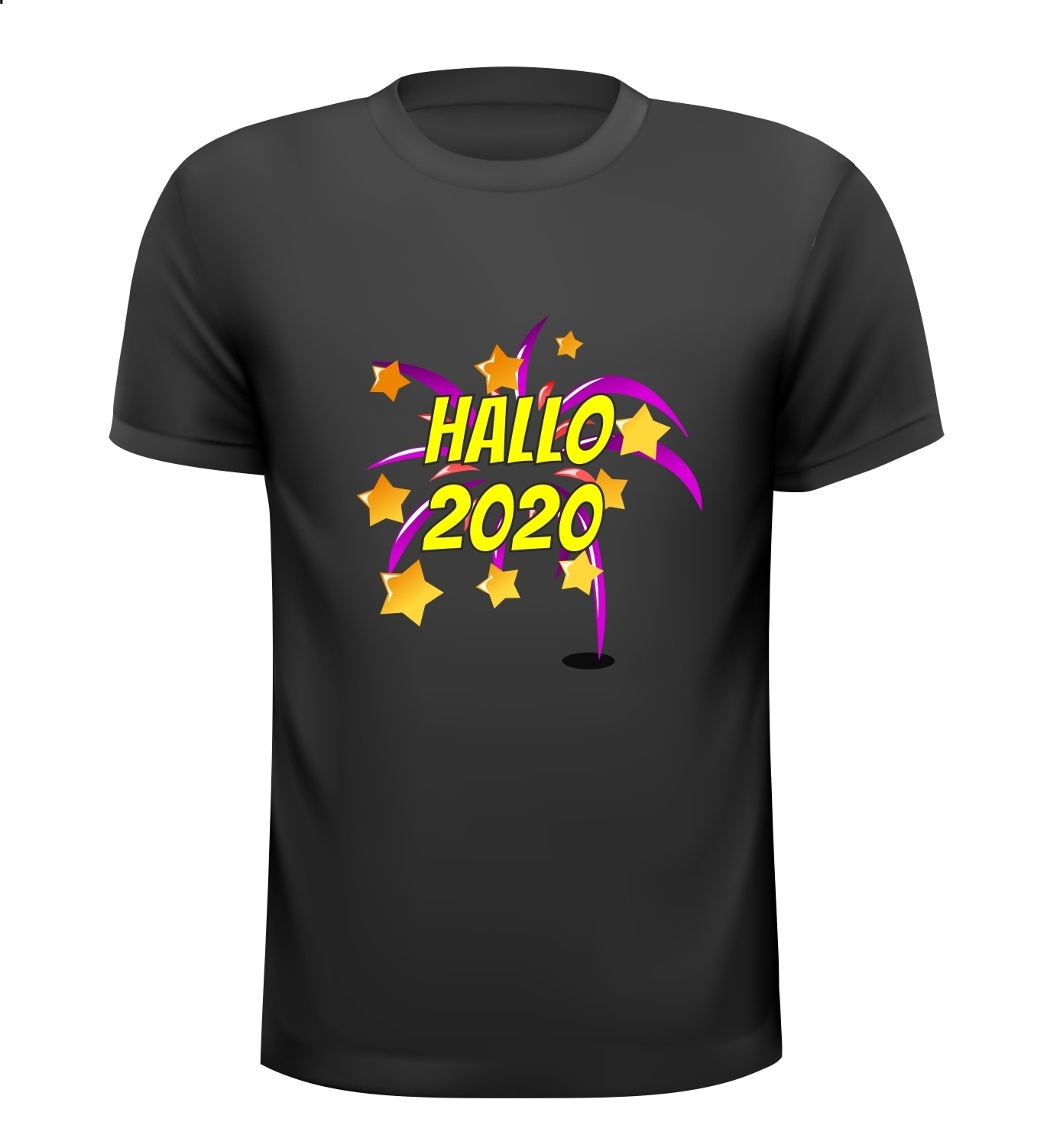 Hallo 2020 nieuwjaar T-shirt vuurwerk