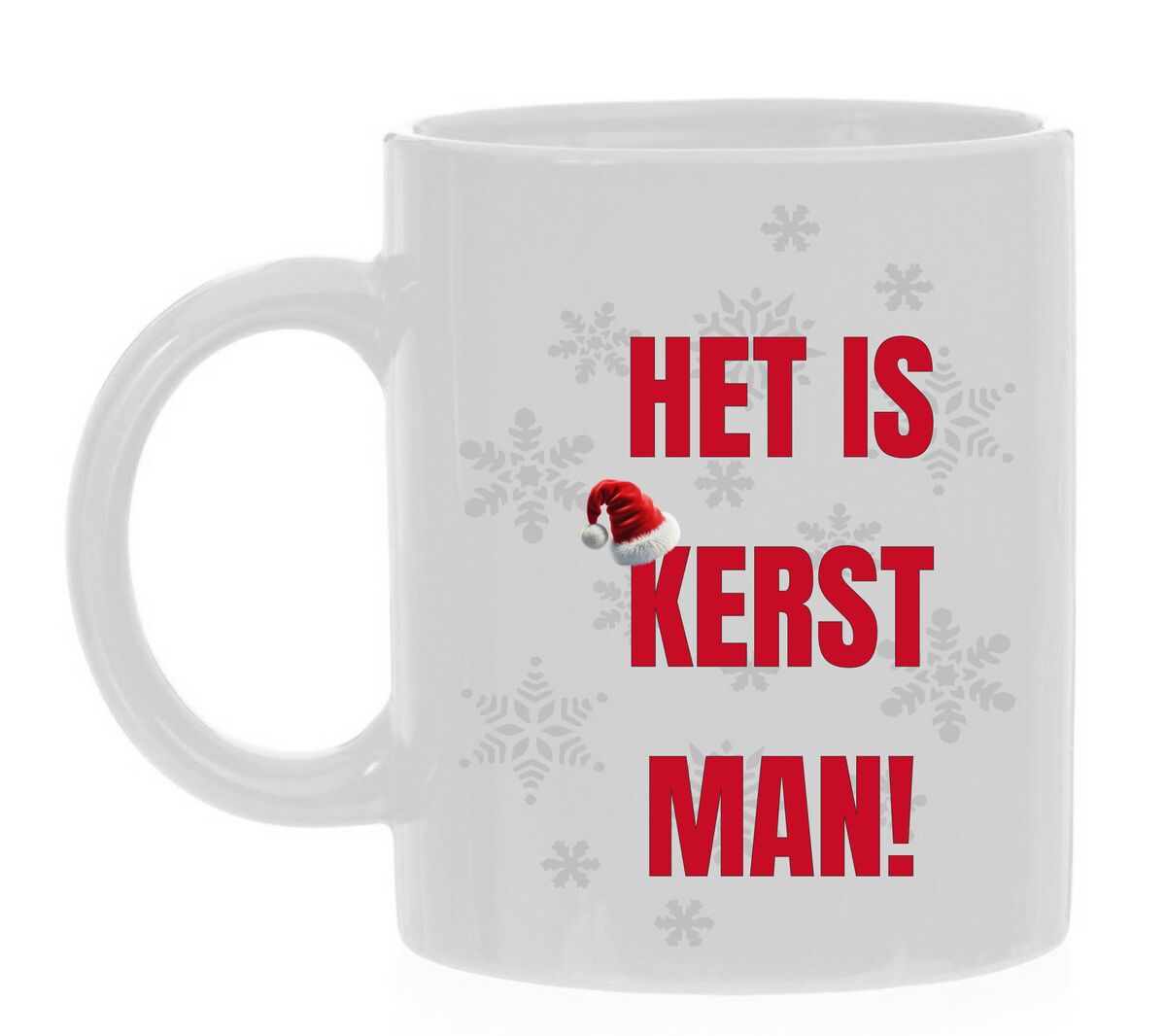 het is kerst man kerstmuts koffiemok