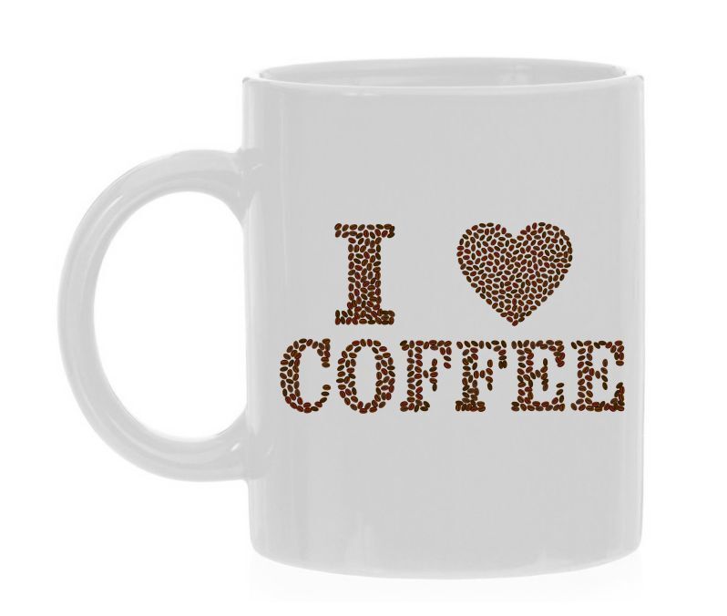 i love coffee koffiebonen koffiemok houden van koffie
