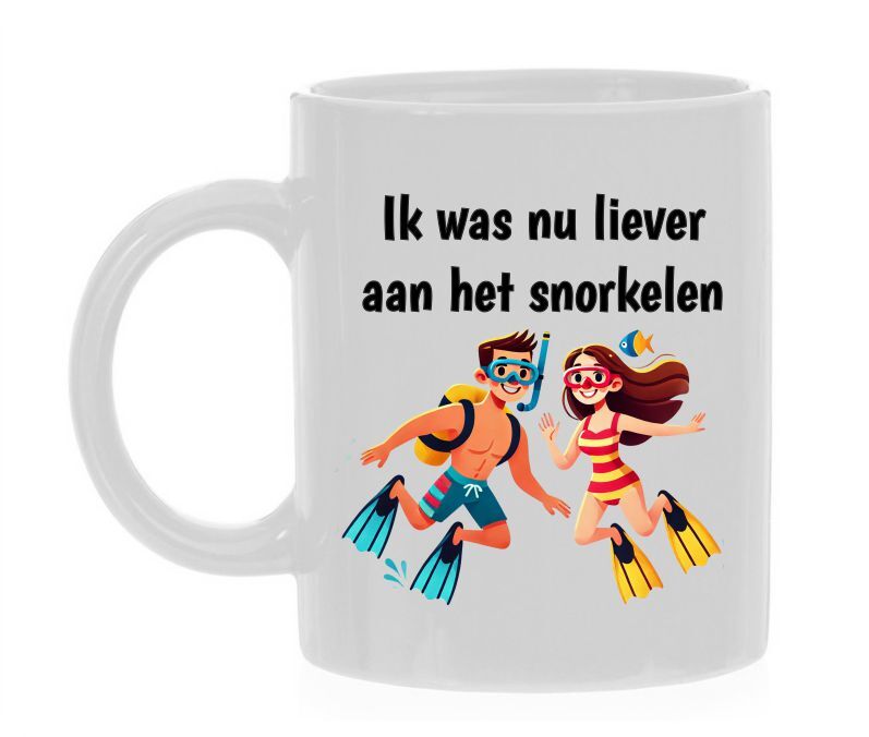 ik was nu liever aan het snorkelen koffiemok gek leuk humor