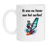 ik was nu liever aan het surfen koffiemok windsurfen watersport grappig