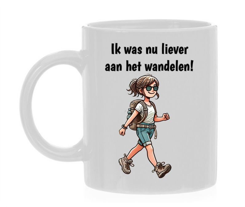 Ik was nu liever aan het wandelen koffiemok lopen grappig