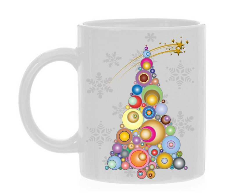 kleurrijke kerstboom koffiemok kerst