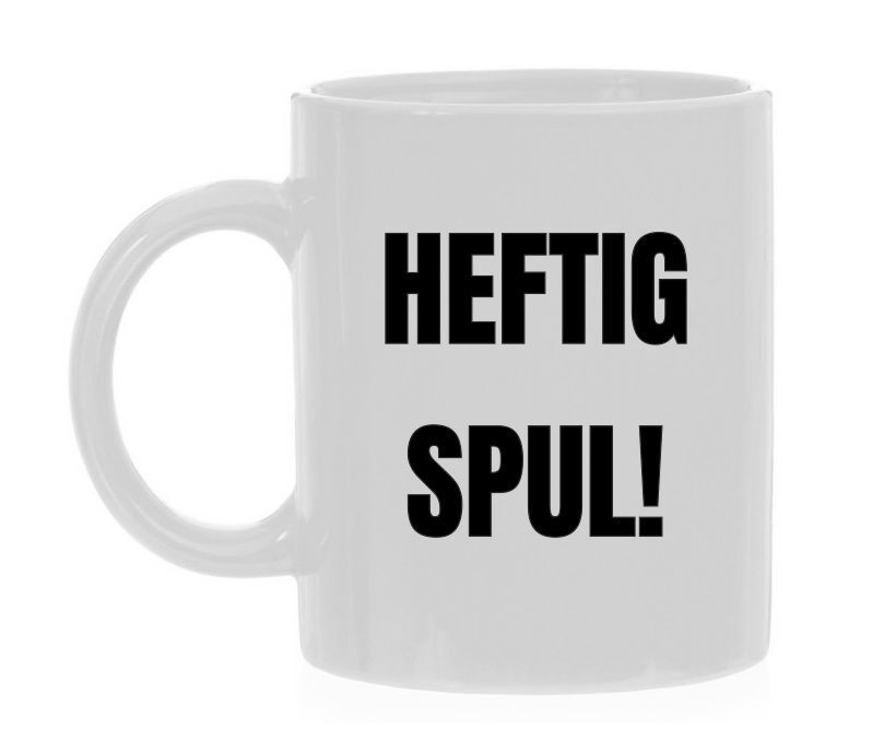 Koffiemok met de tekst heftig spul! leuk cadeau grappig