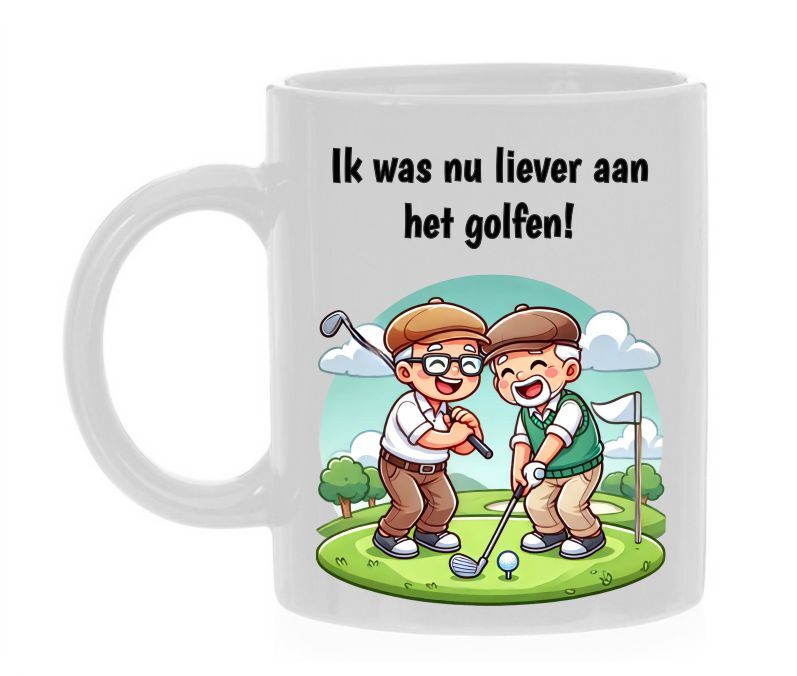 Koffiemok voor golf liefhebbers grappig leuk golfen sport