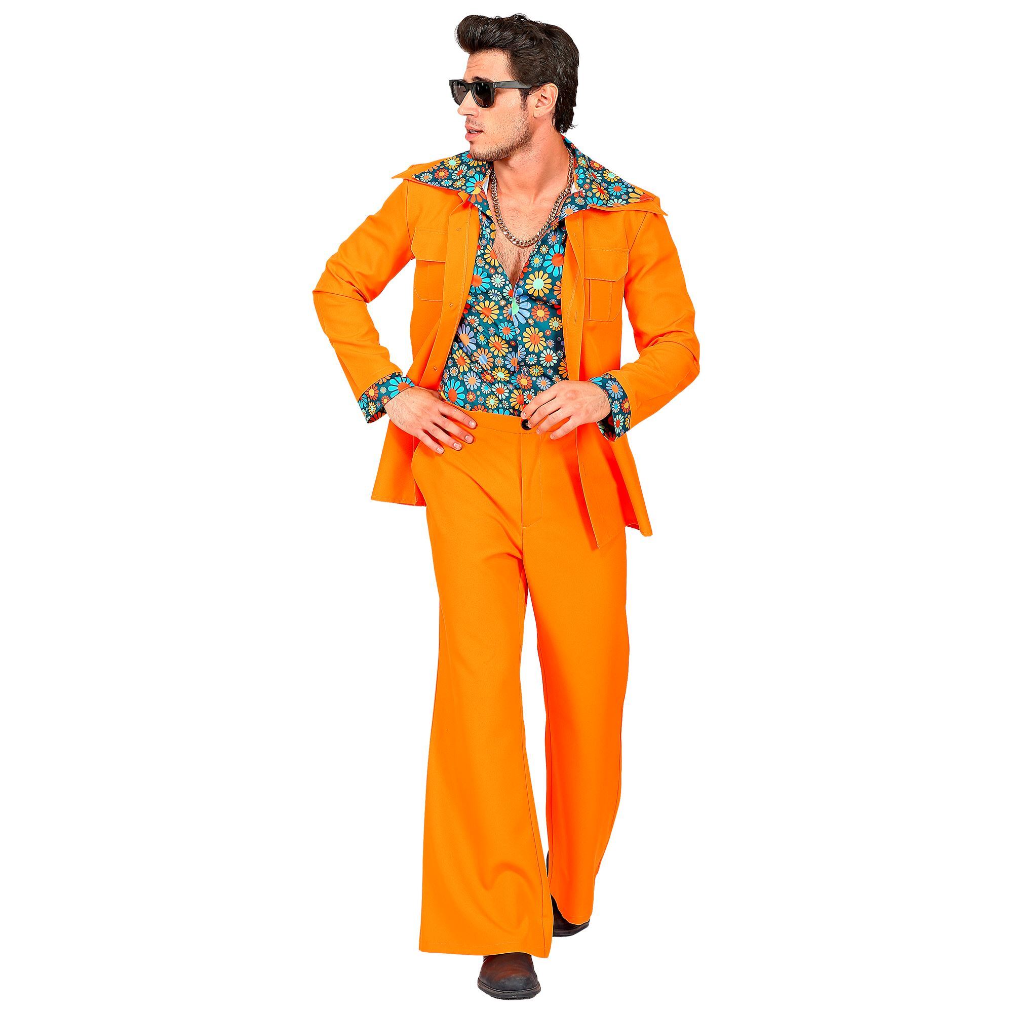 Oranje kostuum retro stijl 1988 man 