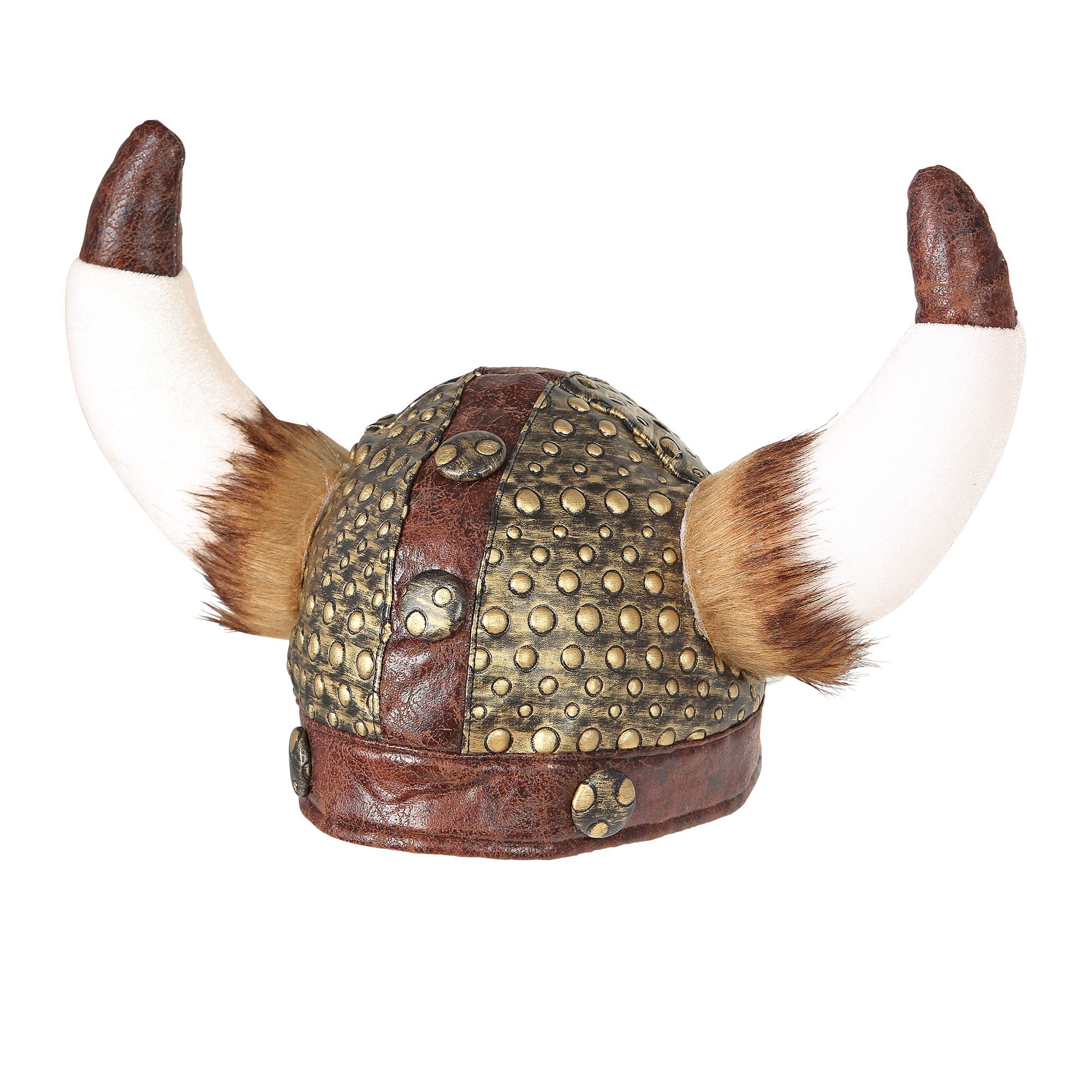 Viking helm met vacht en horens woeste noorman of moorvoruw