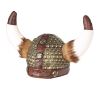 Viking helm met vacht en horens woeste noorman of moorvoruw
