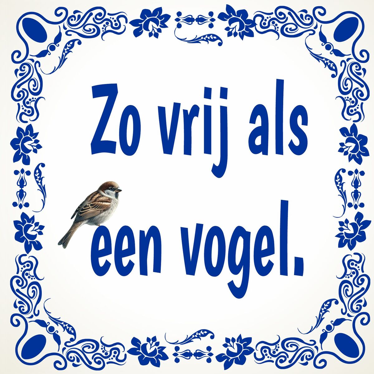 Zo vrij als een vogel spreukentegel