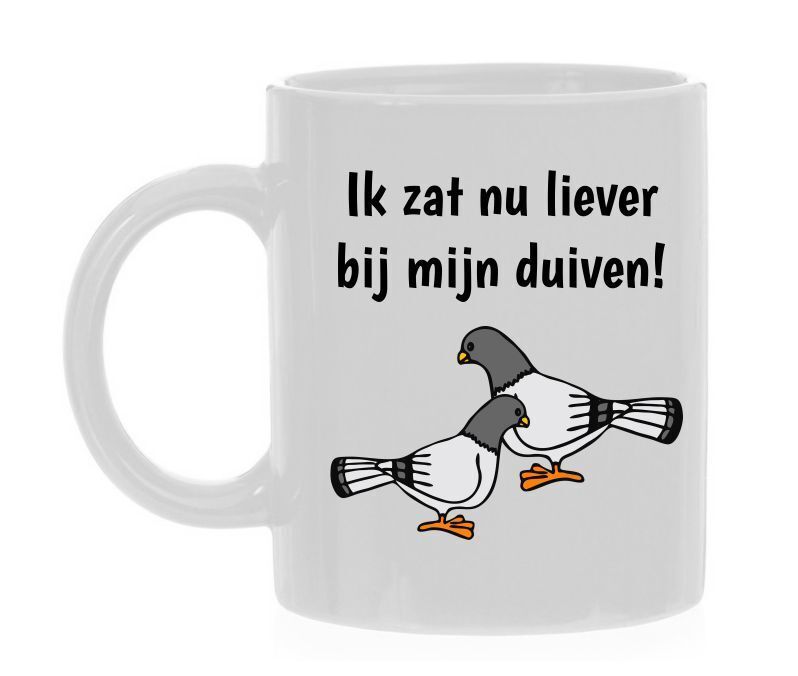 Duivenmelker koffiemok duivenboer grappig leuk cadeau duif