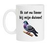 Duivenmelker koffiemok duivenboer grappig leuk cadeau duif