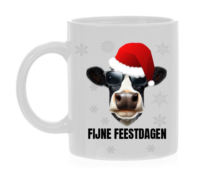 fijne feestdagen koeien kerst koffiemok boeren boer