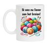 foto 1 ik was nu liever aan breien koffiemok Breien Garen Naalden Bal wol Ambacht Brei