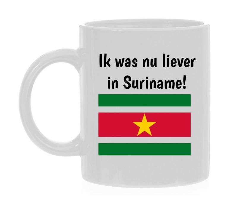 ik was nu liever in Suriname koffiemok