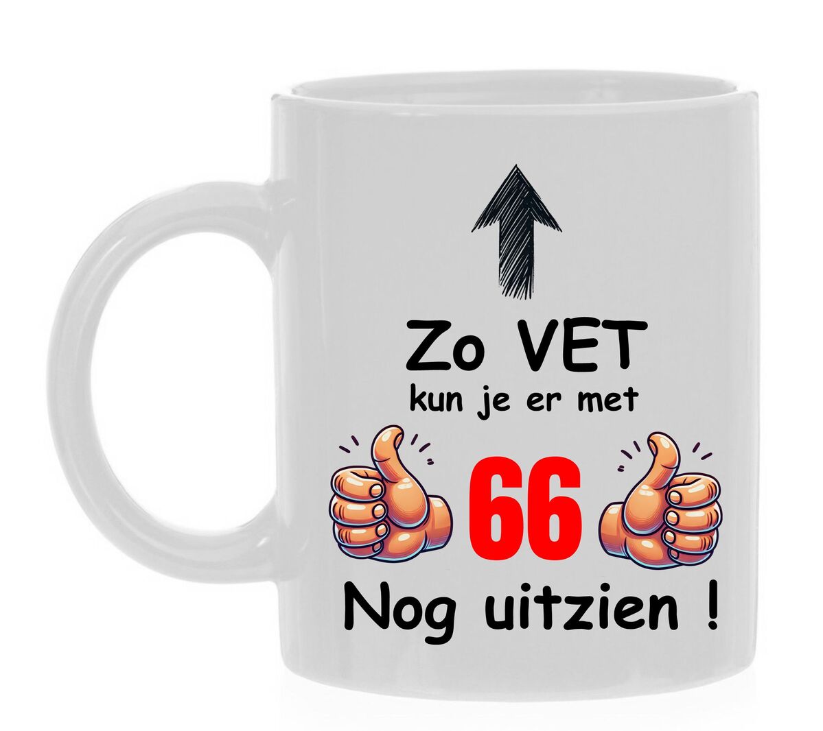 Koffiemok 66-jarige feestelijk cadeau verjaardag vet goed uitzien