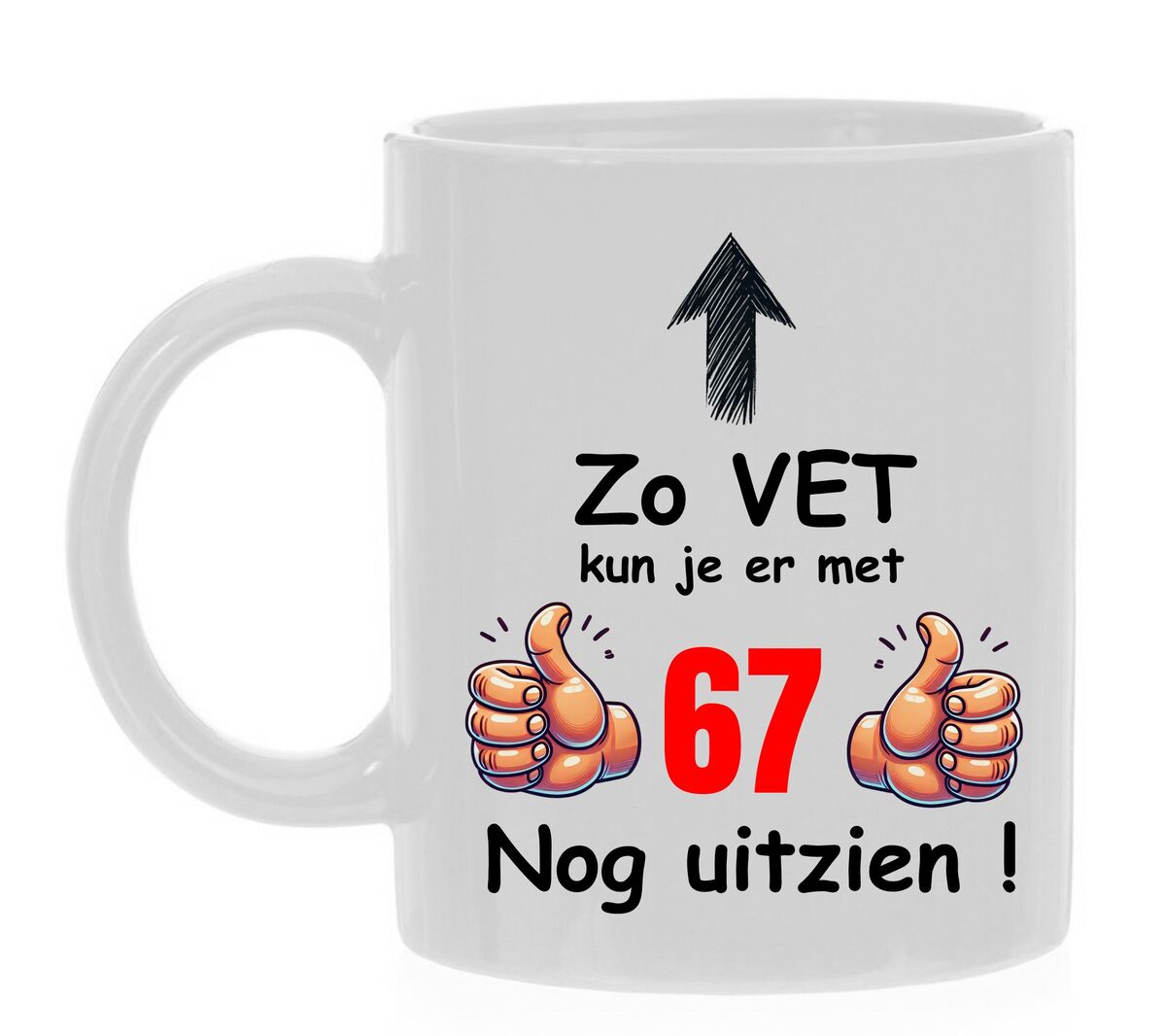 Koffiemok 67-jarige feestelijk verjaardagscadeau grappig vet goed uitzien