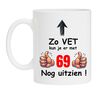 Koffiemok 69-jarige cadeau feestelijk grappig goed uitzien vet