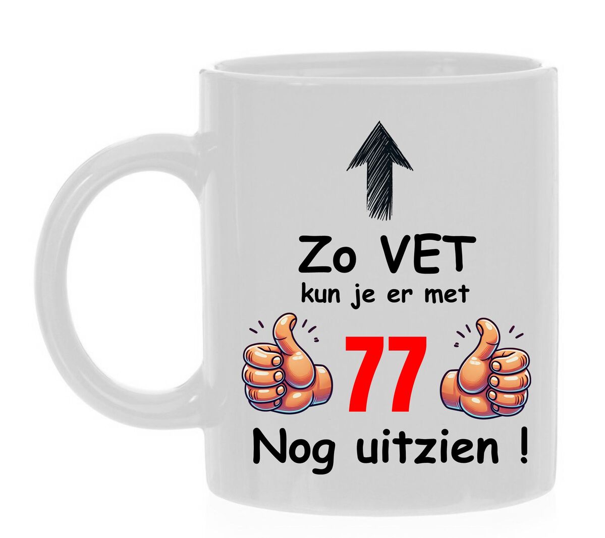 Koffiemok 77-jarige verjaardagscadeau grappig vet goed uitzien