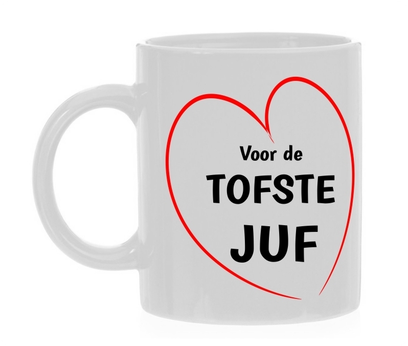 Koffiemok bedanken juf tof lief