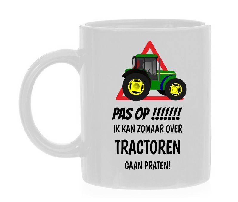 Koffiemok grappig boer tractoren gaan praten groene vol van trots op