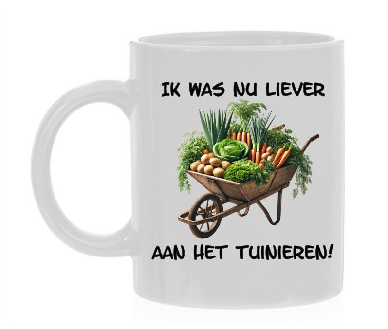 Koffiemok grappig ik was nu liever aan tuinieren koffiemok Spade Tools Plantaardige Tuin Bodem Graven