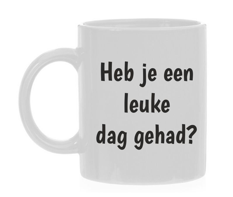 koffiemok heb je een leuke dag gehad? interesses vragend benieuwd 