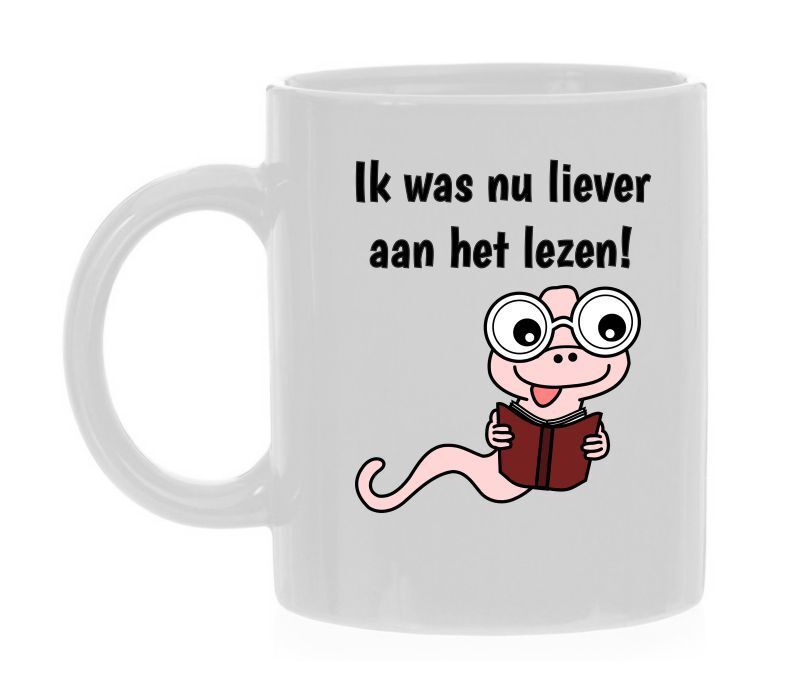 Koffiemok hobby lezen  boekenworm verslaafd aan lezen boek