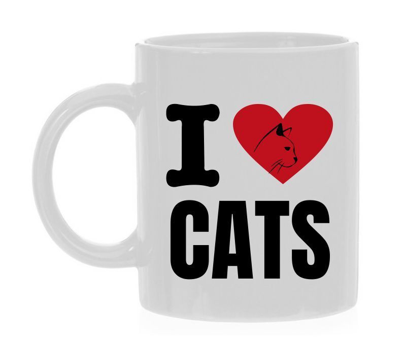 Koffiemok i love cats houden van katten dierenvriend