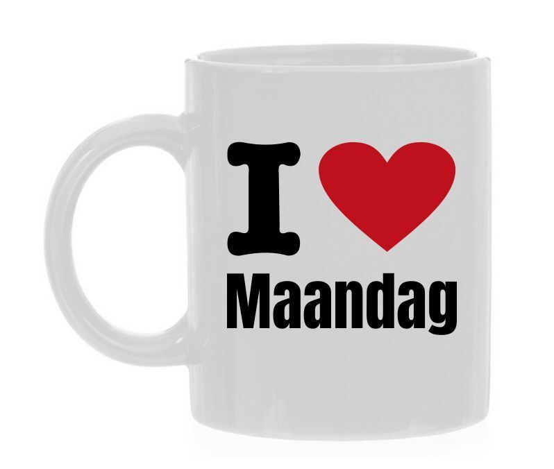 Koffiemok i love maandag houden van maandag werknemer grappig