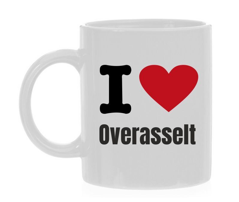 Koffiemok I love Overasselt Trots op Overasselt houden van dorp Overasselt