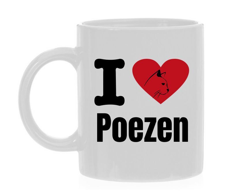 Koffiemok i love poezen poes liefhebber