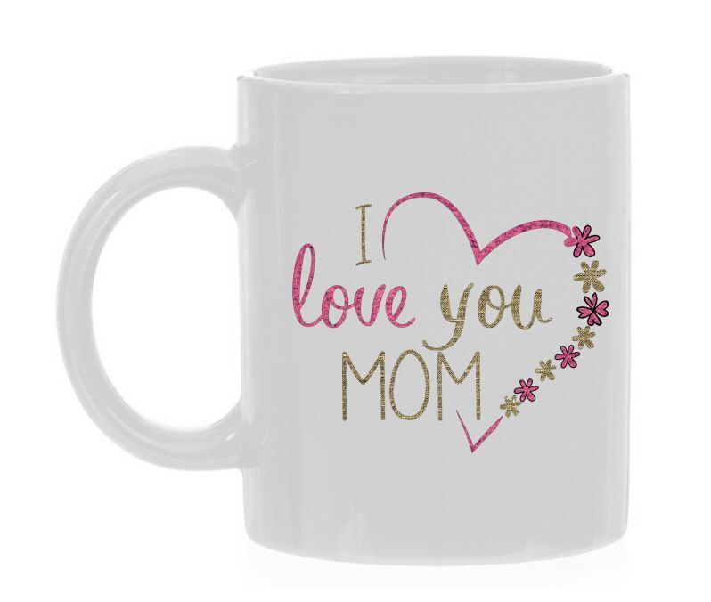 Koffiemok i love you mom houden van mama Moederdag moeder