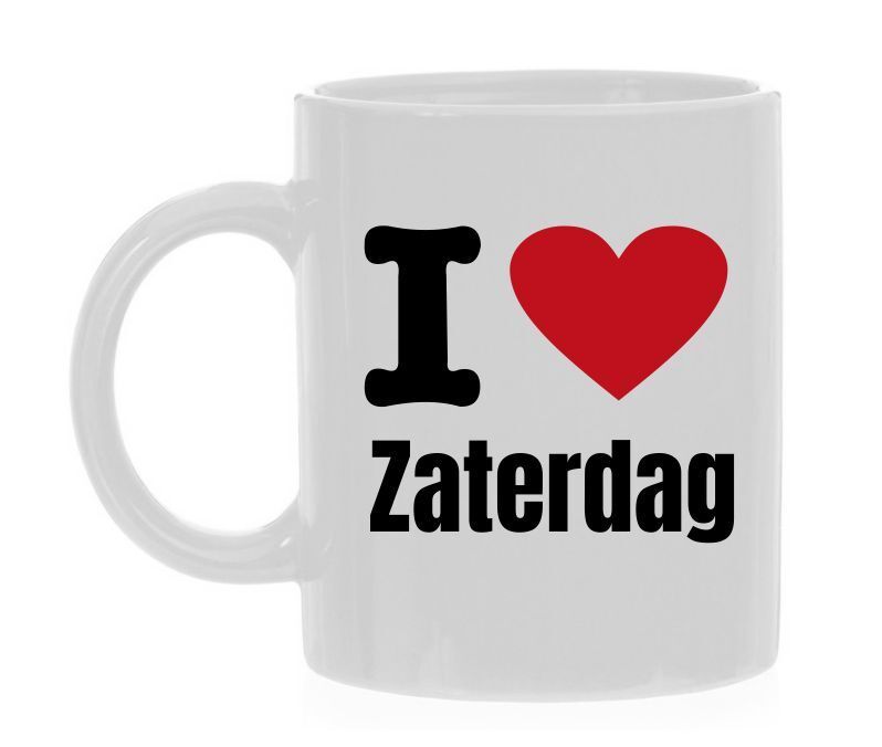 Koffiemok I love Zaterdag voor in de kantine op je werk