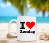 foto 3 Koffiemok I love Zondag voor in de kantine grappig