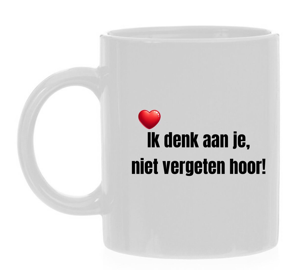 koffiemok ik denk aan je niet vergeten hoor! valentijn verliefd