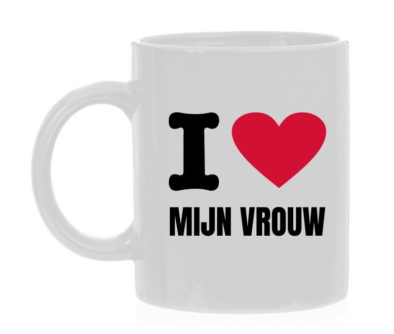 Koffiemok ik hou van mijn vrouw cadeau voor Valentijn